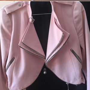 SOLD. Pink Zara Zipper Moto Jacket